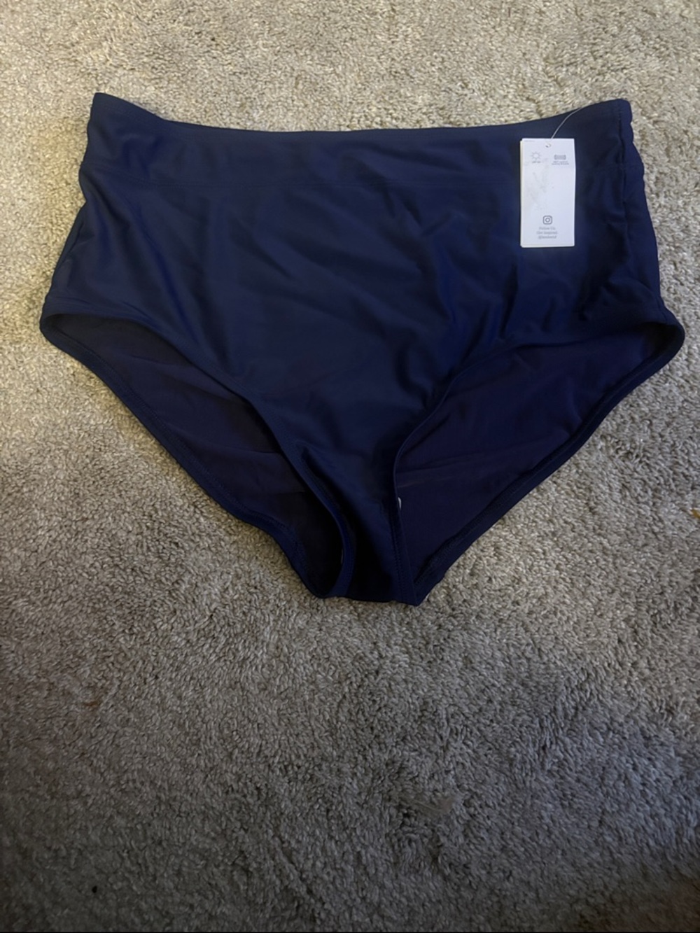 High-Waist Navy Bikini Bottoms - Picture 4 of 9